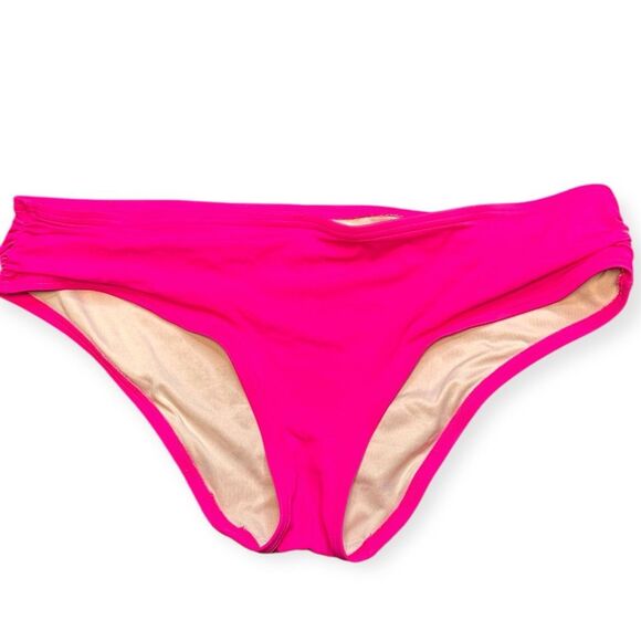 VICTORIA’S SECRET Women’s Hot Pink Ruched Bikini Bottom Size Large - Picture 1 of 5